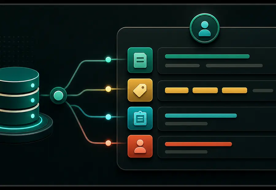 CRM record update panel with summary, tag, task, and owner modules